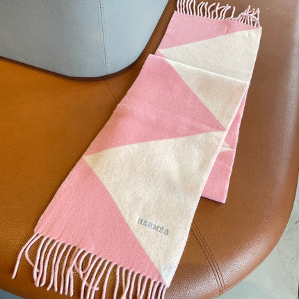 SCARF 150 CM IN BABY PINK MIX WHITE CASHMERE