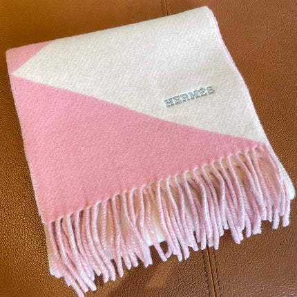 SCARF 150 CM IN BABY PINK MIX WHITE CASHMERE