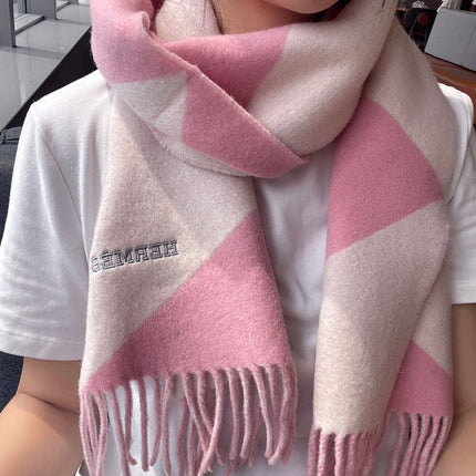 SCARF 150 CM IN BABY PINK MIX WHITE CASHMERE