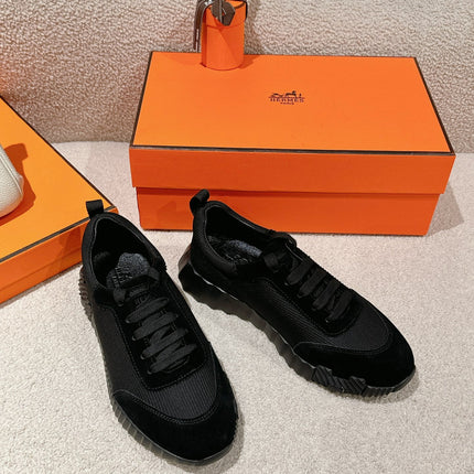 MAINLAND SNEAKER IN FULL BLACK SUEDE AND BREATHABLE MESH FABRIC