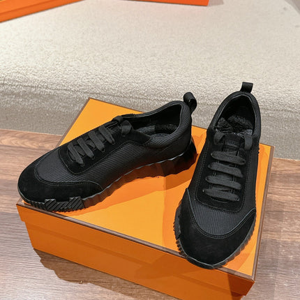 MAINLAND SNEAKER IN FULL BLACK SUEDE AND BREATHABLE MESH FABRIC