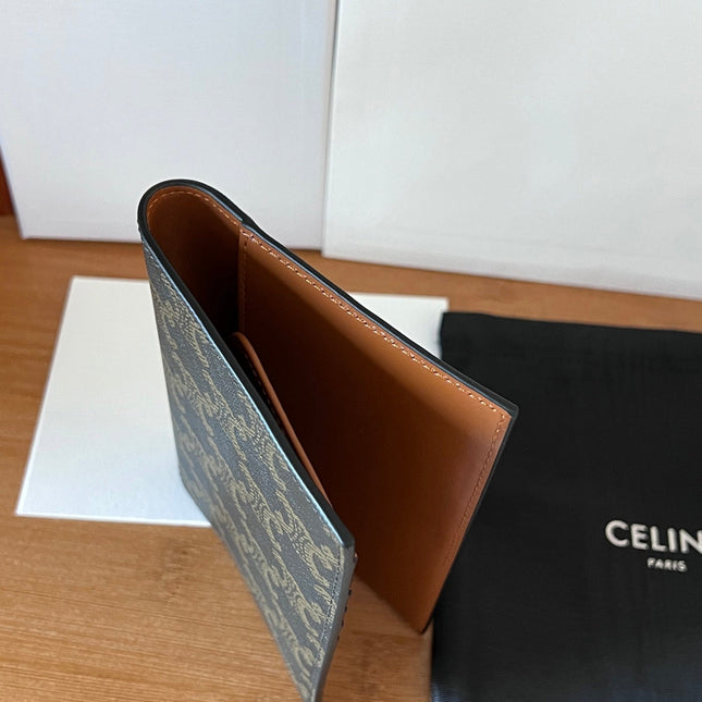 CELINE 25S PASSPORT HOLDER WITH LOGO PRINT 13 IN CALFSKIN