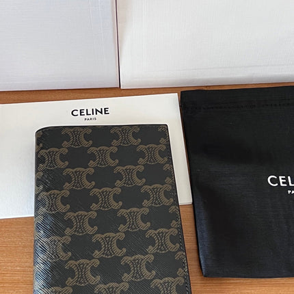 CELINE 25S PASSPORT HOLDER WITH LOGO PRINT 13 IN CALFSKIN