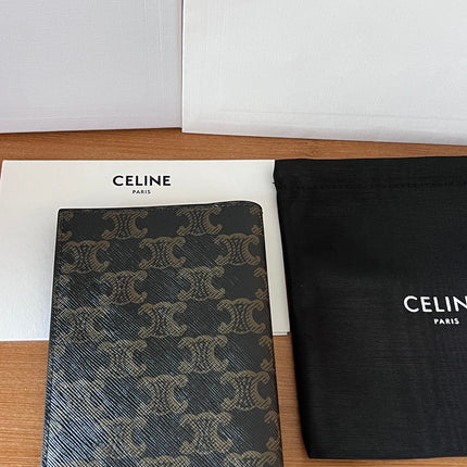 CELINE 25S PASSPORT HOLDER WITH LOGO PRINT 13 IN CALFSKIN