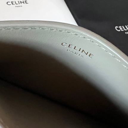 CELINE 25S CARD HOLDER WITH TRIOMPHE LOGO 11 IN GRAY CALFSKIN