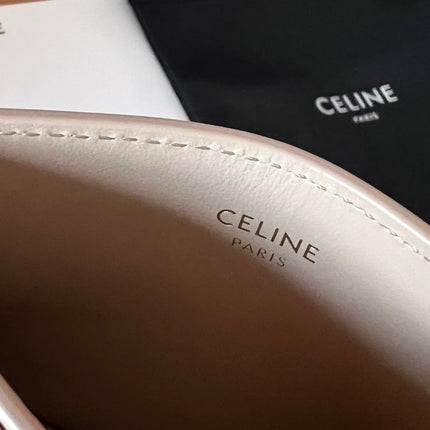 CELINE 25S CARD HOLDER WITH TRIOMPHE LOGO 11 IN NUDE CALFSKIN