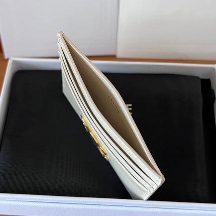 CELINE 25S CARD HOLDER WITH TRIOMPHE LOGO 11 IN IVORY CALFSKIN