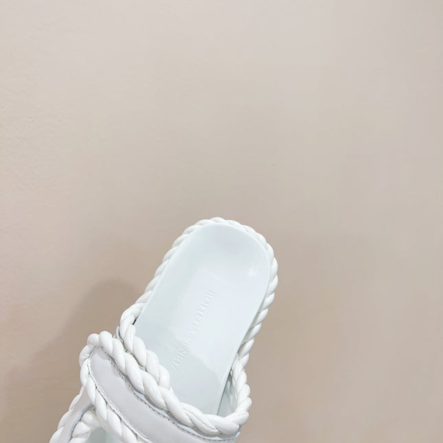 REFINED DAD SANDAL IN WHITE LAMBSKIN MULE