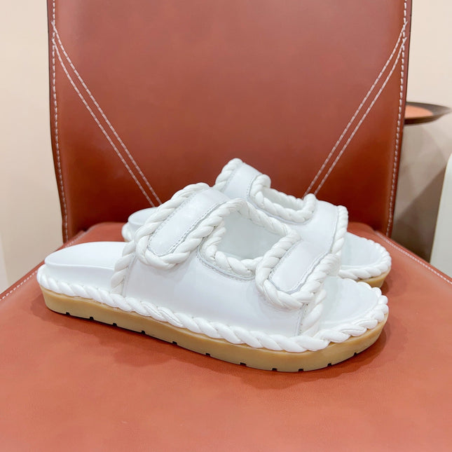 REFINED DAD SANDAL IN WHITE LAMBSKIN MULE