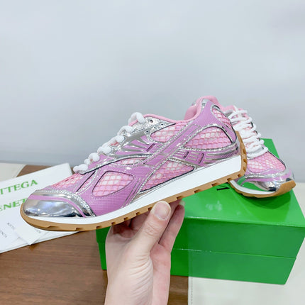 ORBIT SNEAKER IN BLUSH PINK TECHNICAL FABRIC AND METALLIC MESH