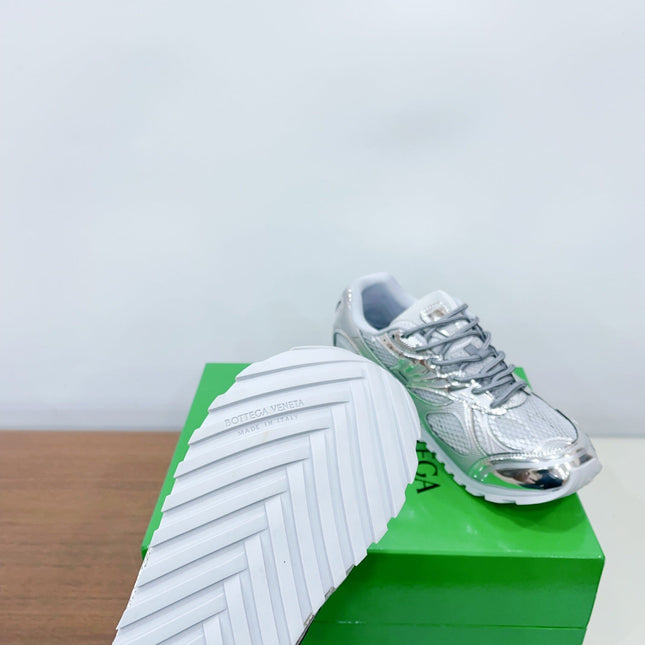 ORBIT SNEAKER IN SILVER TECHNICAL FABRIC AND METALLIC MESH