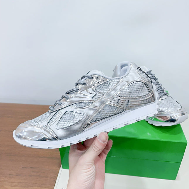 ORBIT SNEAKER IN SILVER TECHNICAL FABRIC AND METALLIC MESH