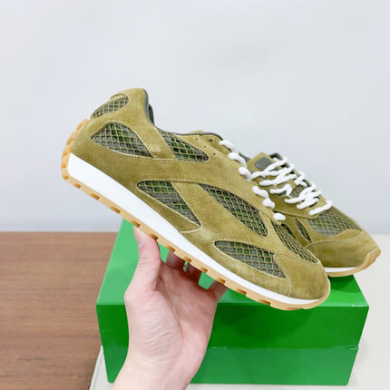 ORBIT SNEAKER IN OLIVE GREEN SUEDE AND TECHNICAL MESH