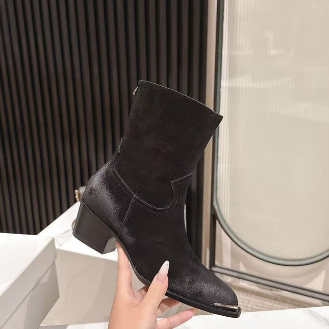 CELINE 25S CHELSEA BOOTS CLASSIC 45MM IN BLACK SUEDE