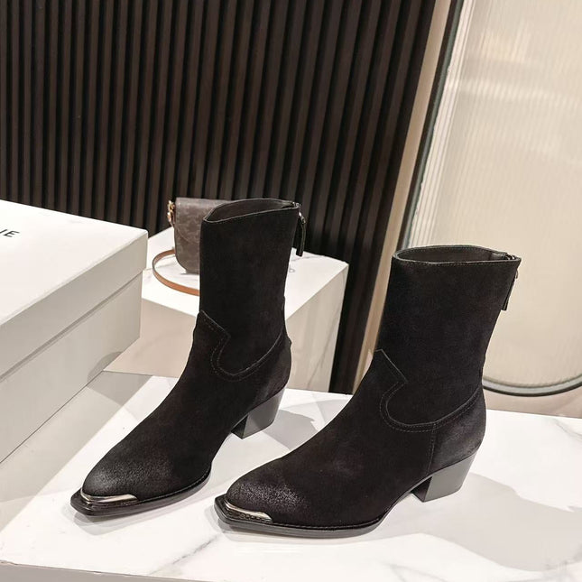 CELINE 25S CHELSEA BOOTS CLASSIC 45MM IN BLACK SUEDE