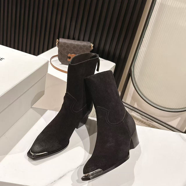 CELINE 25S CHELSEA BOOTS CLASSIC 45MM IN BLACK SUEDE