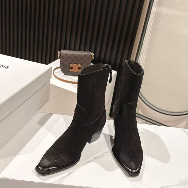 CELINE 25S CHELSEA BOOTS CLASSIC 45MM IN BLACK SUEDE