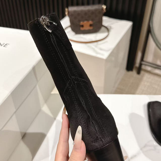 CELINE 25S CHELSEA BOOTS CLASSIC 45MM IN BLACK SUEDE