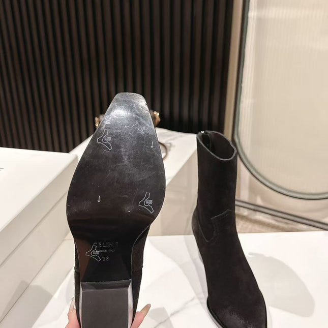 CELINE 25S CHELSEA BOOTS CLASSIC 45MM IN BLACK SUEDE