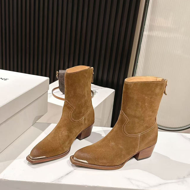 CELINE 25S CHELSEA BOOTS CLASSIC 45MM IN BROWN SUEDE