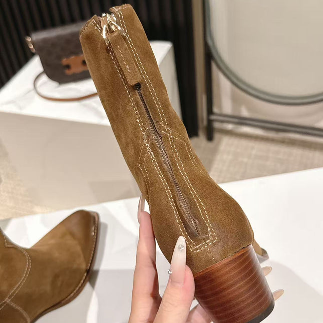 CELINE 25S CHELSEA BOOTS CLASSIC 45MM IN BROWN SUEDE