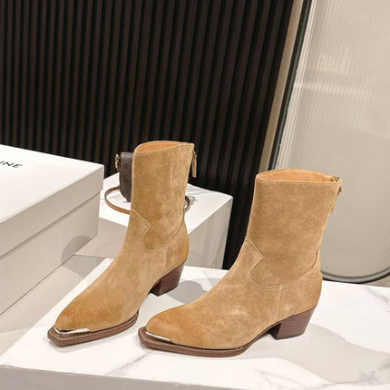 CELINE 25S CHELSEA BOOTS CLASSIC 45MM IN LIGHT BROWN SUEDE