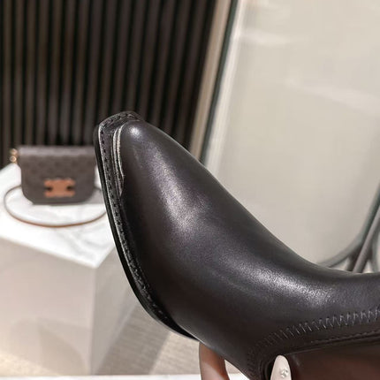 CELINE 25S HIGH BOOTS FOR FALL AND WINTER 45MM IN BLACK CALFSKIN