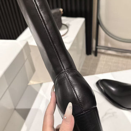 CELINE 25S HIGH BOOTS FOR FALL AND WINTER 45MM IN BLACK CALFSKIN