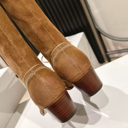 CELINE 25S HIGH BOOTS FOR FALL AND WINTER 45MM IN BROWN SUEDE