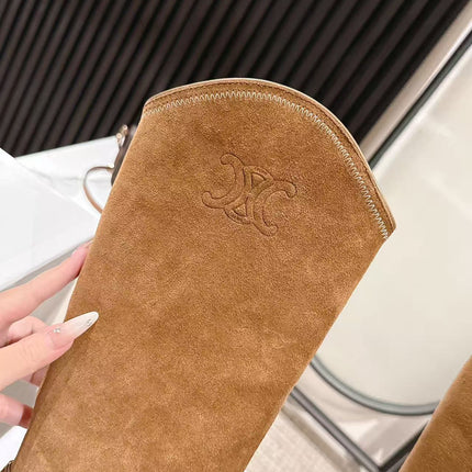 CELINE 25S HIGH BOOTS FOR FALL AND WINTER 45MM IN BROWN SUEDE