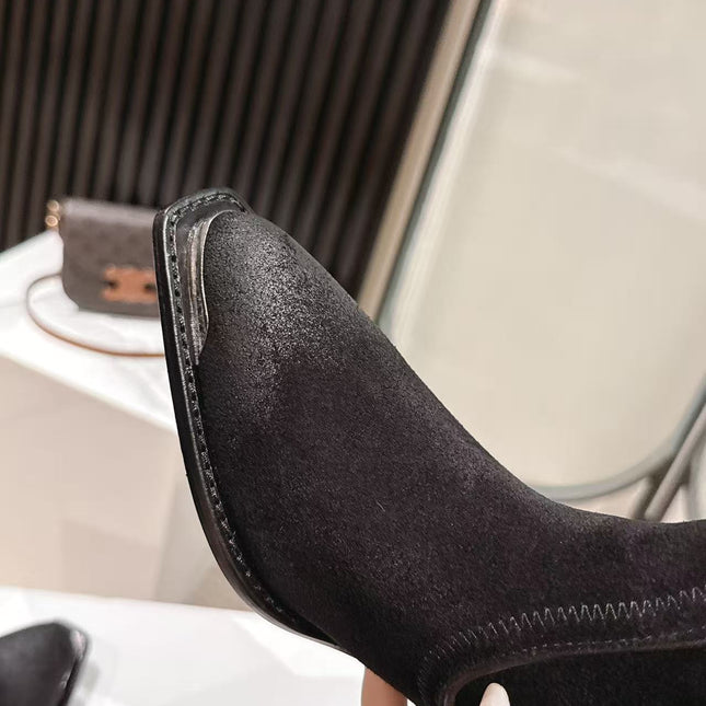 CELINE 25S HIGH BOOTS FOR FALL AND WINTER 45MM IN BLACK SUEDE