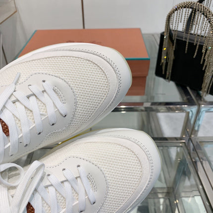 SNEAKER IN WHITE CANVAS MIX SUEDUE WITH LAMBSKIN