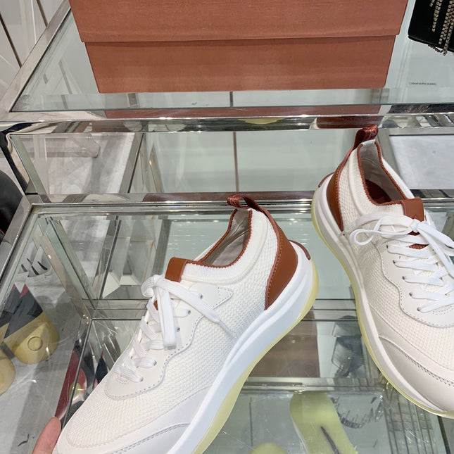 SNEAKER IN WHITE CANVAS MIX SUEDUE WITH LAMBSKIN