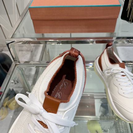 SNEAKER IN WHITE CANVAS MIX SUEDUE WITH LAMBSKIN