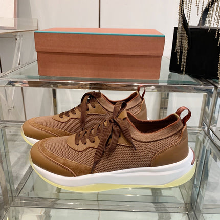 SNEAKER IN BURNT ORANGE CANVAS MIX SUEDUE WITH LAMBSKIN