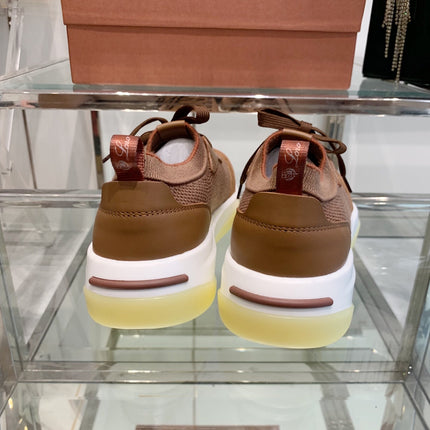 SNEAKER IN BURNT ORANGE CANVAS MIX SUEDUE WITH LAMBSKIN