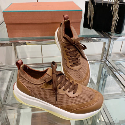 SNEAKER IN BURNT ORANGE CANVAS MIX SUEDUE WITH LAMBSKIN