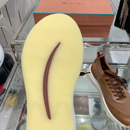 SNEAKER IN BURNT ORANGE CANVAS MIX SUEDUE WITH LAMBSKIN