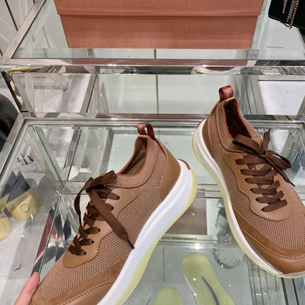 SNEAKER IN BURNT ORANGE CANVAS MIX SUEDUE WITH LAMBSKIN