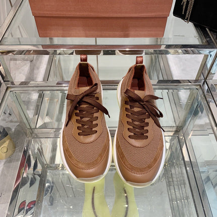 SNEAKER IN BURNT ORANGE CANVAS MIX SUEDUE WITH LAMBSKIN