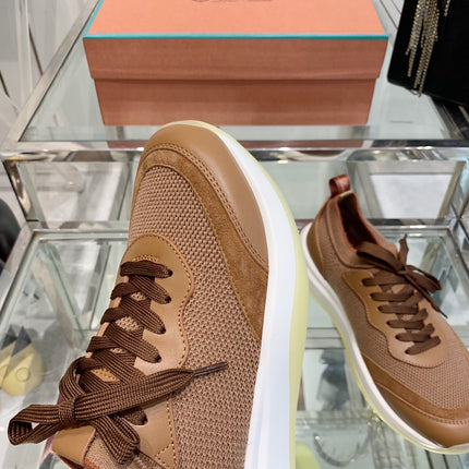 SNEAKER IN BURNT ORANGE CANVAS MIX SUEDUE WITH LAMBSKIN