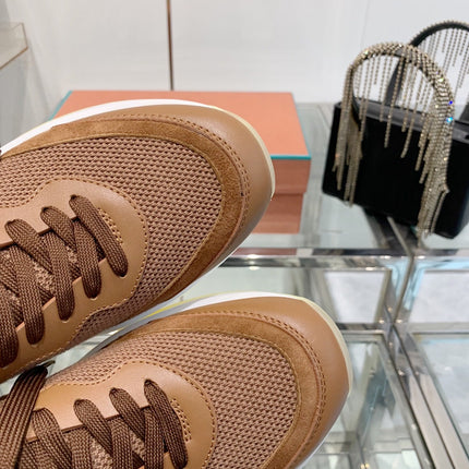 SNEAKER IN BURNT ORANGE CANVAS MIX SUEDUE WITH LAMBSKIN