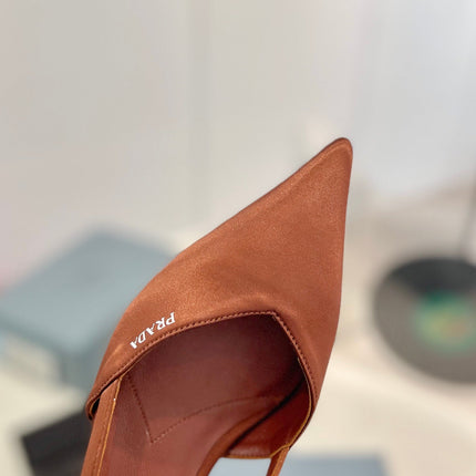 Pra Pumps 50 Square Sole Brown Suede Fabric