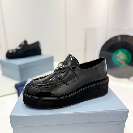 PRA BRUSHED LOAFERS GLOSSY BLACK LAMBSKIN