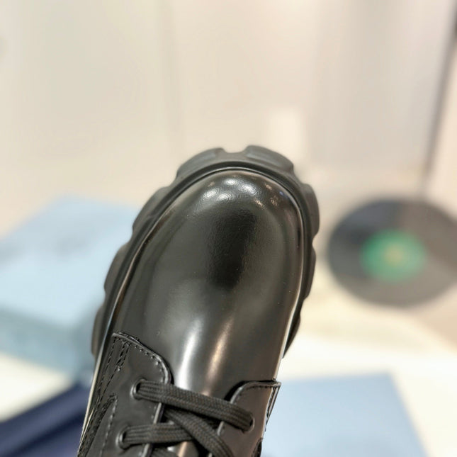 PRA MONOLITH BRUSHED AND RE-NYLON BOOTS WITH POUCH BLACK CALFSKIN