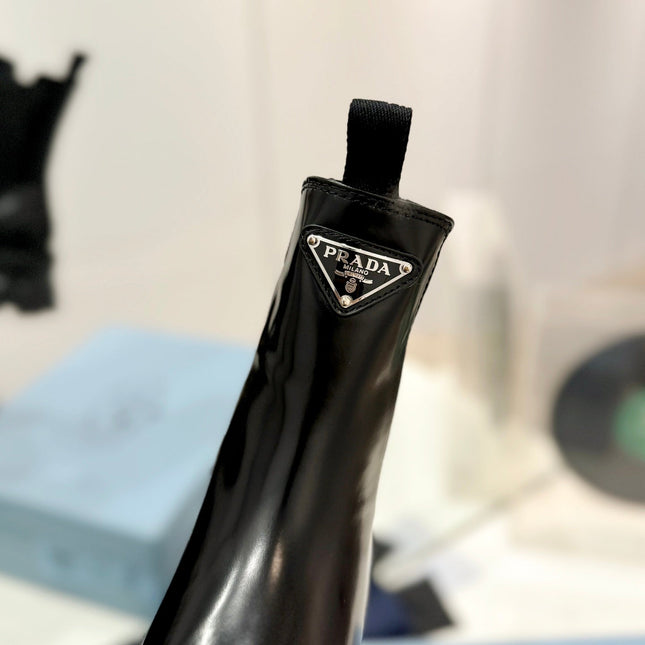 PRA MONOLITH BRUSHED LEATHER BOOTIES BLACK