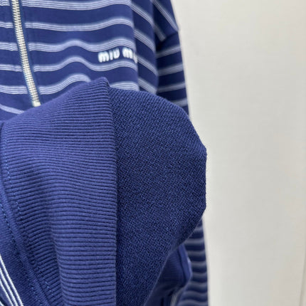 MIUMIU STRIPED ZIP POLO SHIRT STYLE 42