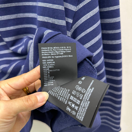 MIUMIU STRIPED ZIP POLO SHIRT STYLE 42