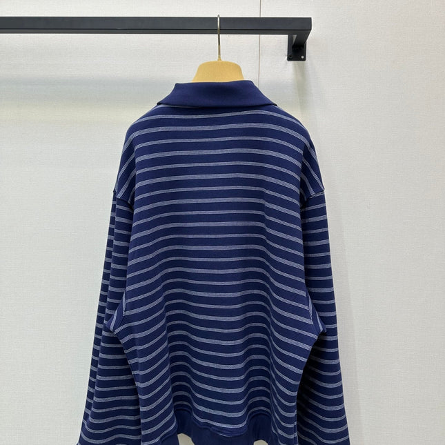 MIUMIU STRIPED ZIP POLO SHIRT STYLE 42
