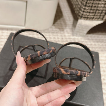 SL TANGER SLIDES LEOPARD SATIN